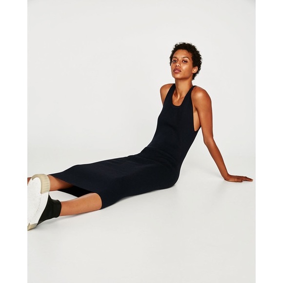NWOT Zara Ribbed Dress With Thin Straps - Picture 3 of 8